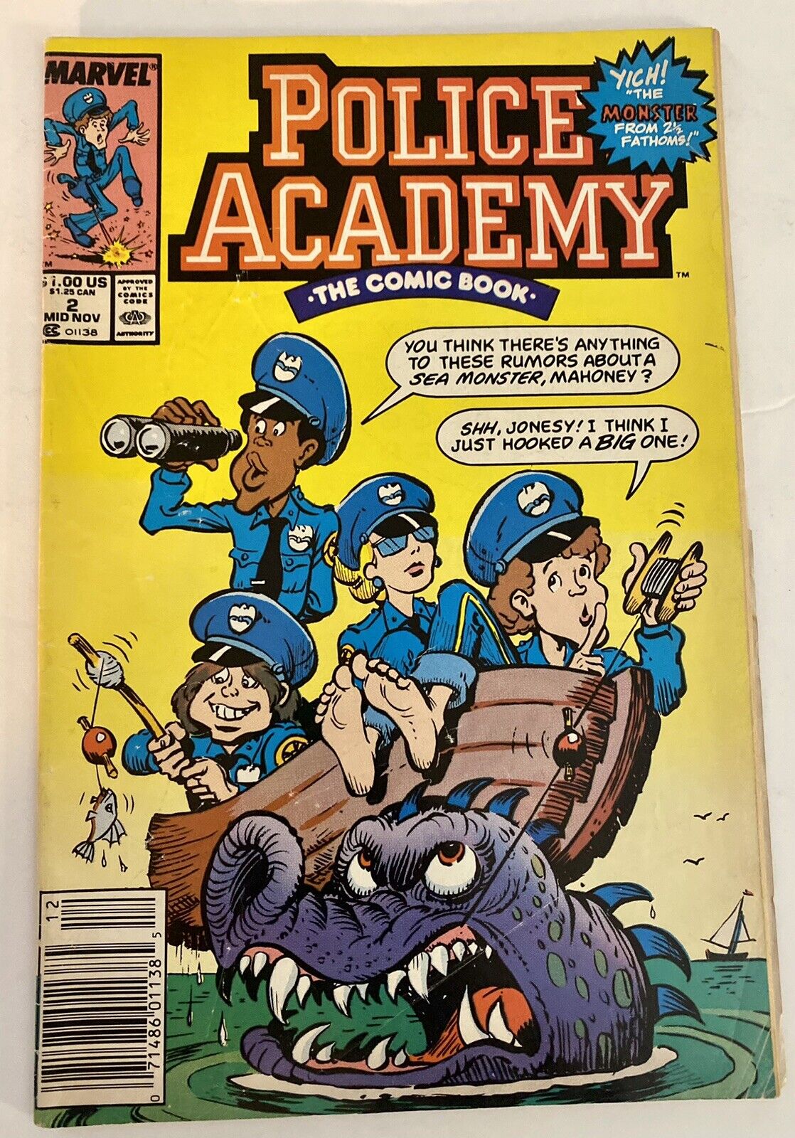 Vintage Marvel Comics POLICE ACADEMY November 1989 Comic Book #2