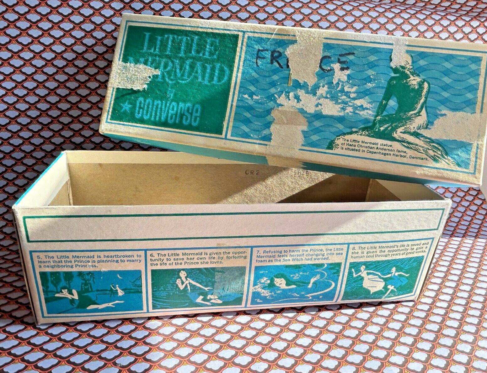 vtg 1960s The Little Mermaid Converse sneakers BOX disney movie art print book