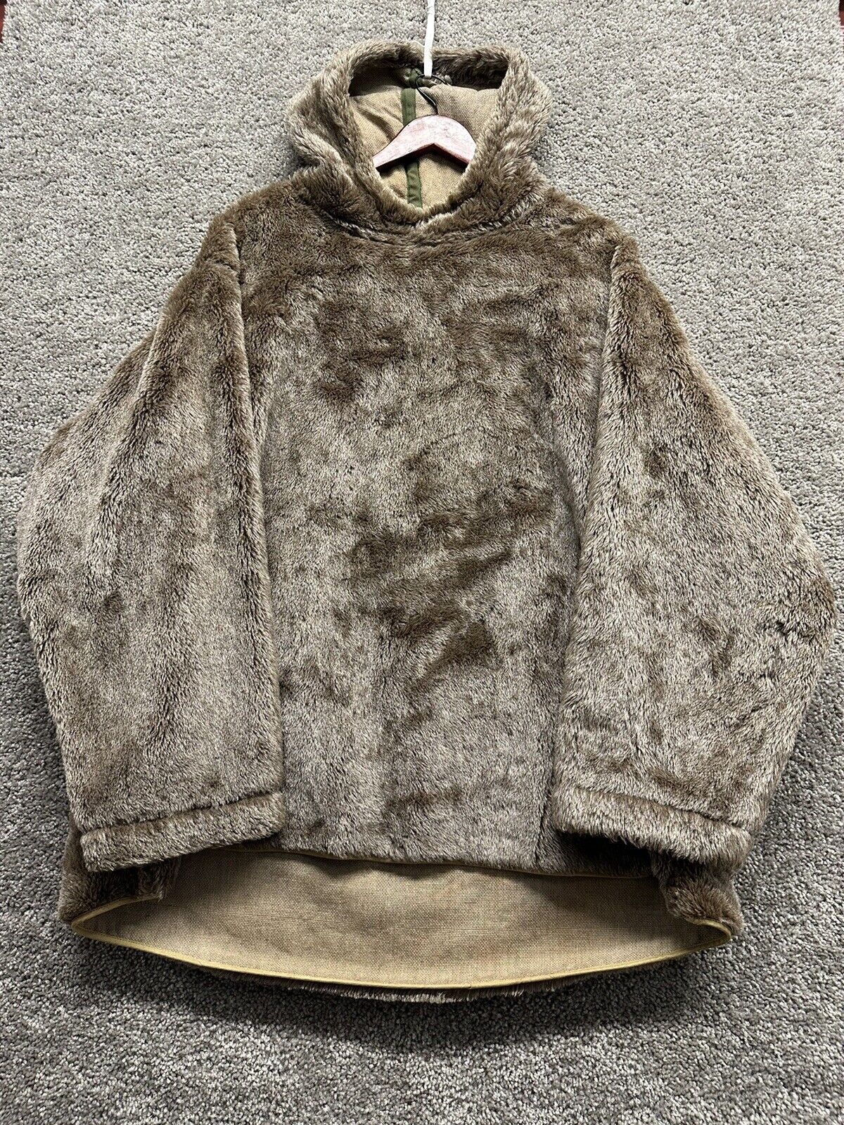 Vintage 40s WWII Real Fur parka smock pullover cold weather Metro sportswear L