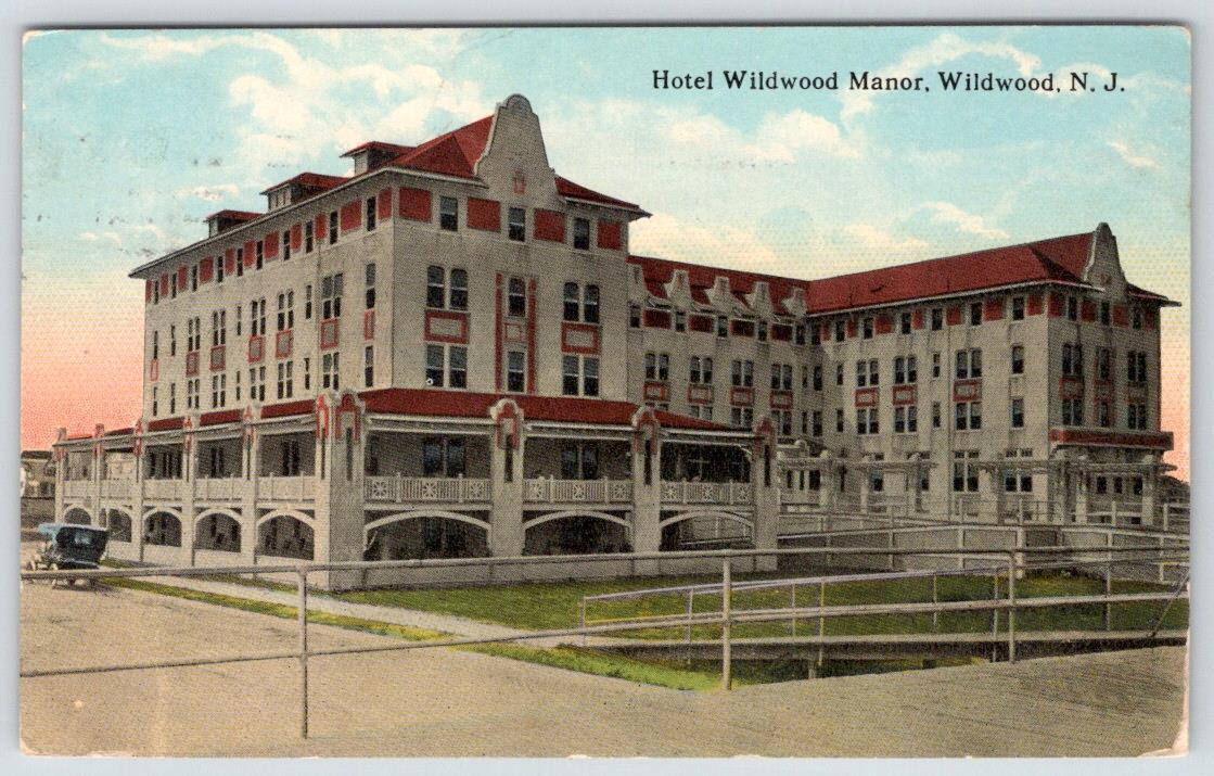 1910's HOTEL WILDWOOD MANOR NEW JERSEY NJ PUBL BY ISZARD CO ANTIQUE POSTCARD