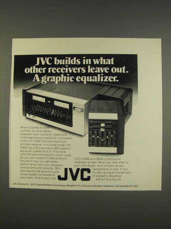 1976 JVC S300 Receiver Ad - Builds In Others Leave Out