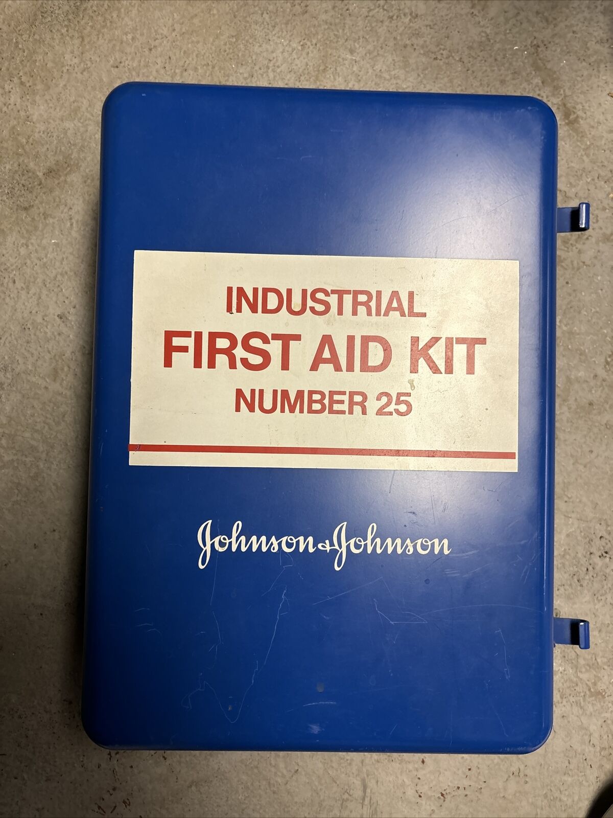 Vintage Johnson & Johnson Industrial First Aid Kit Tin Number 25 Filled