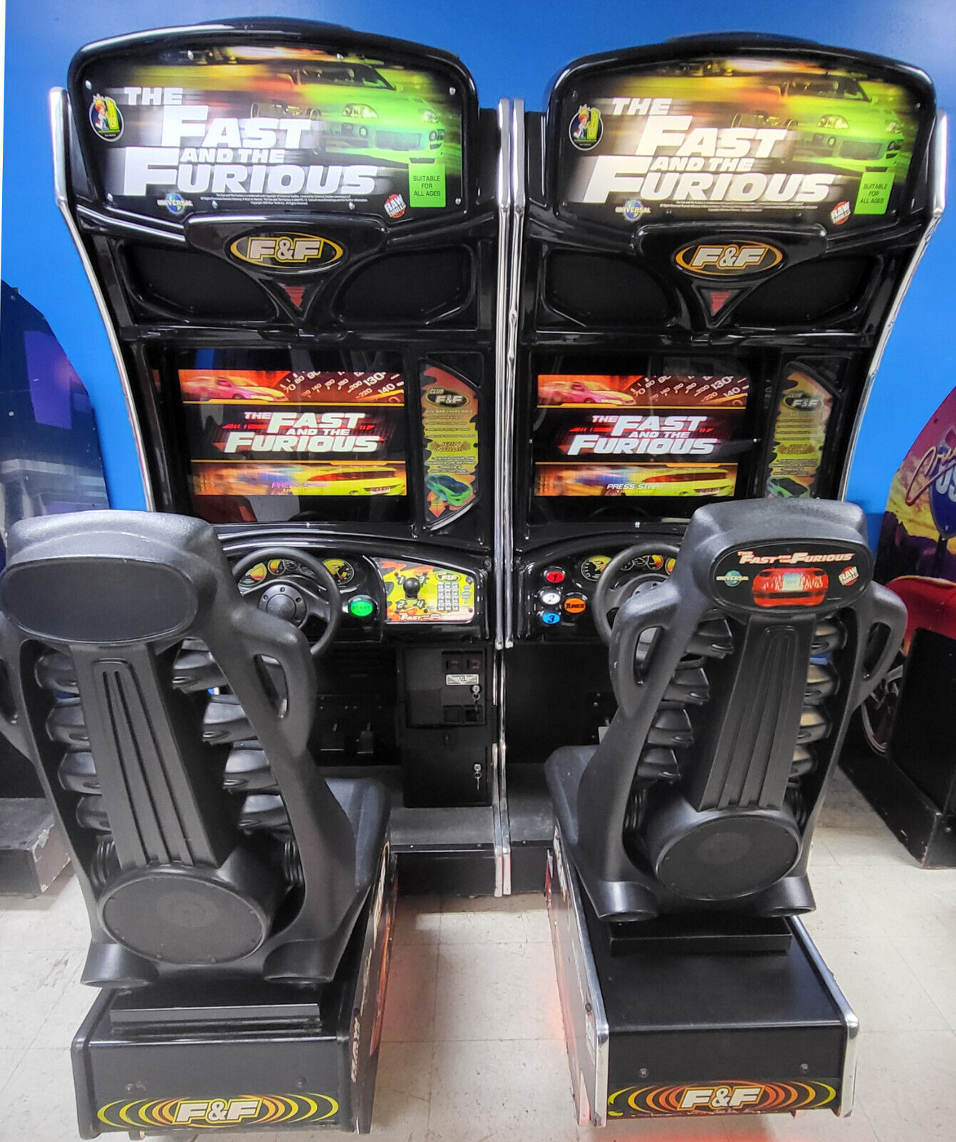 Fast and Furious (2 Games) Sit Down Arcade Driving Game (2 Linked Units) 24\