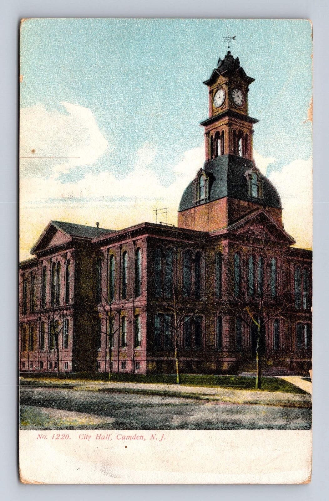 Camden NJ-New Jersey, City Hall, Antique Vintage c1909 Souvenir Postcard