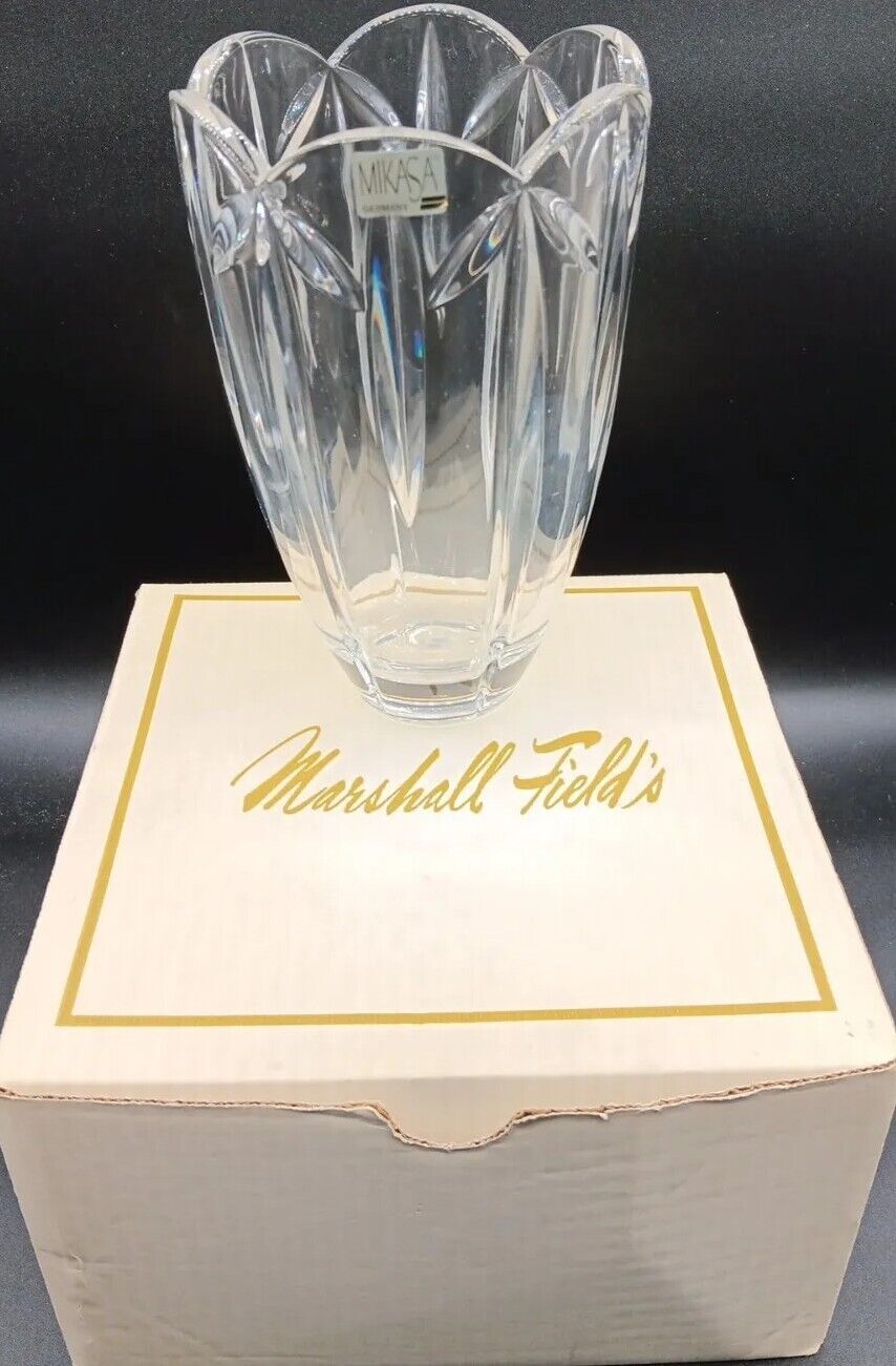 Vintage Rare Mikasa Marshall Field's Lead Crystal Vase Made in Germany With Box