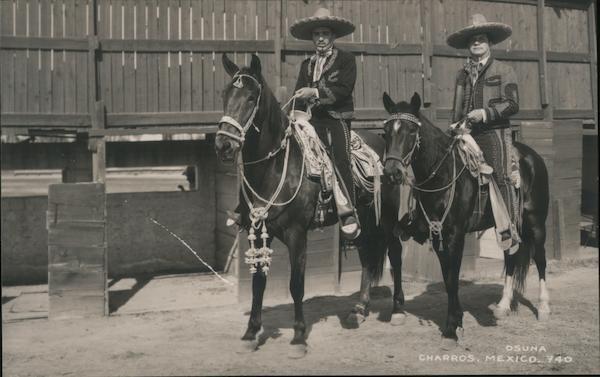 RPPC Osuna Charros Mexico 740 Horses Gevaert Real Photo Post Card Vintage