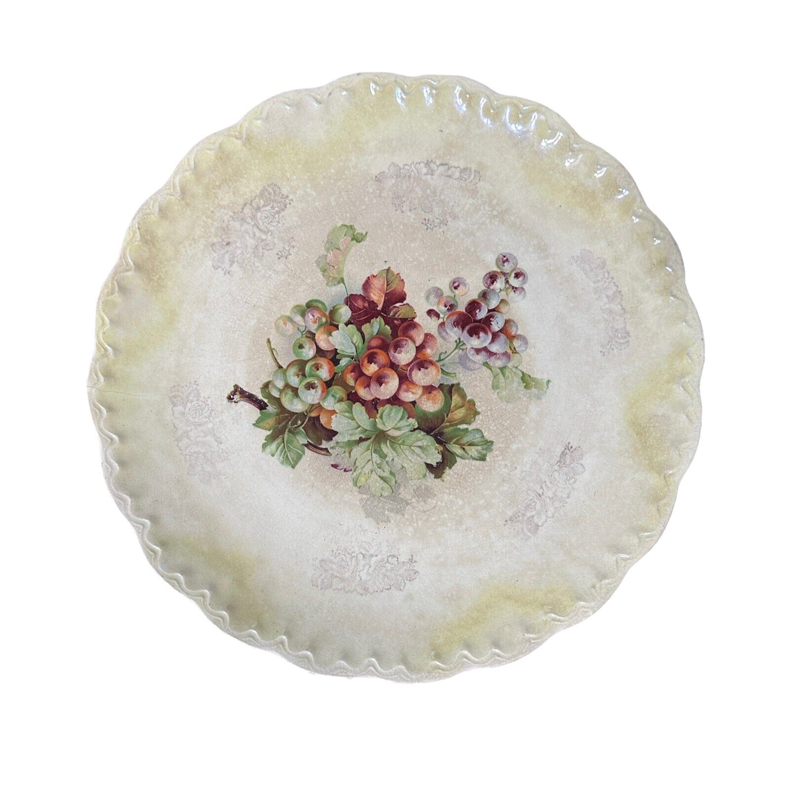 Vintage Carnation McNicol plate, rare grape design, 10.25” diameter