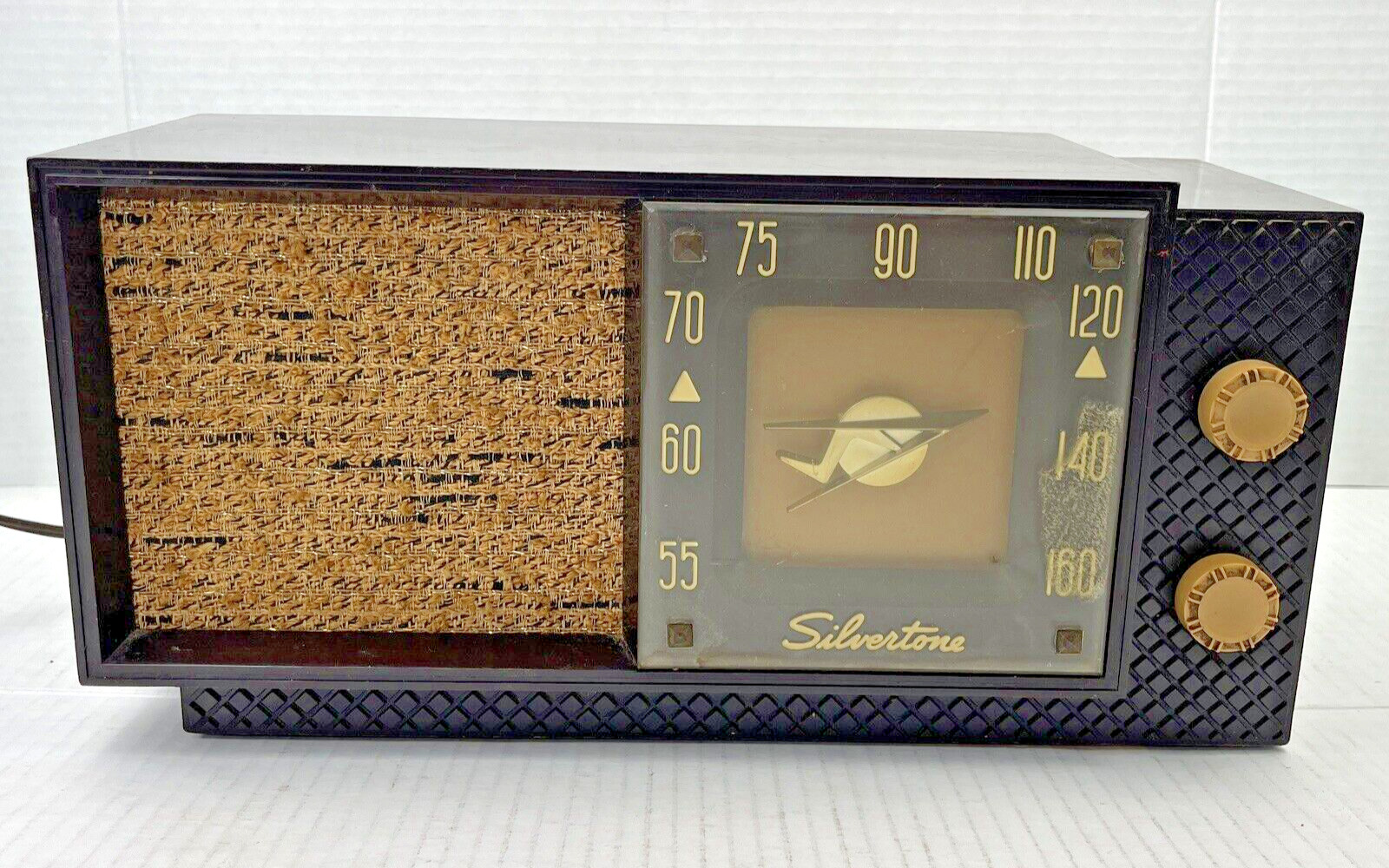 Vintage Silvertone Model 7006 5 Tube AM Broadcast Radio Brown Sears Roebuck USA