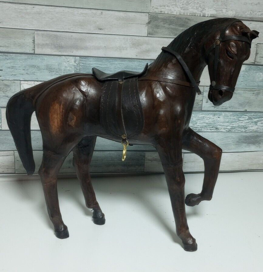Vintage Abercrombie Fitch Paper Mache Leather Horse 12\