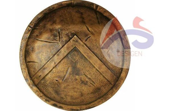 Medieval Spartan king Leonia battle hand forged metal shield vintage round Greek