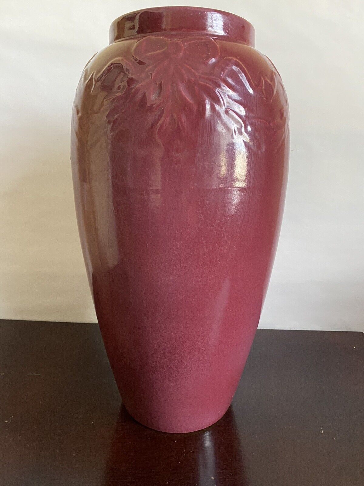 Vintage Lge Burgandy, Maroon “Robinson Ransbottom Pottery Floor Vase