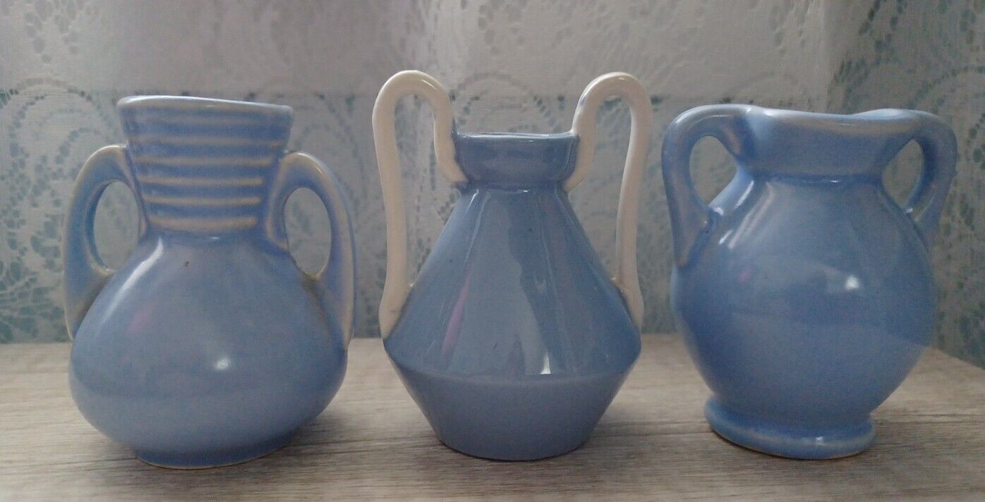 Vintage Shawnee Miniature Pottery Vases USA Lot Of 3