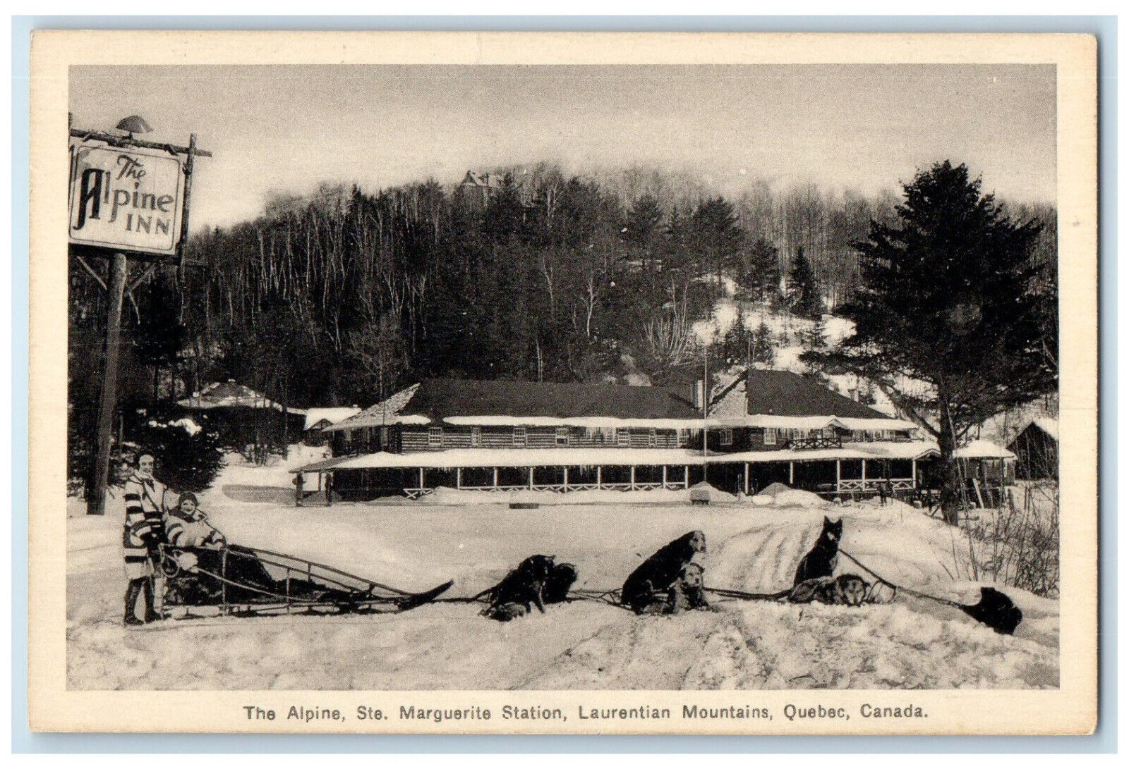 1939 The Alpine Ste. Marguerite Station Laurentian Mountains Canada Postcard