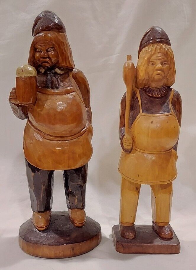 Pair Of Handcarved Brewers Made In Korea 10\
