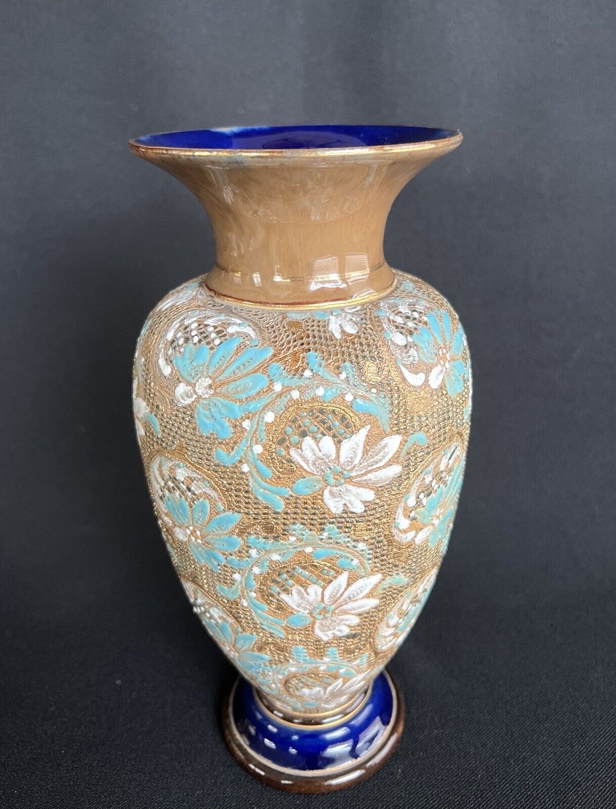 1920's England Antique Art Nouveau Royal Doulton Slater Stoneware vase 9.5”