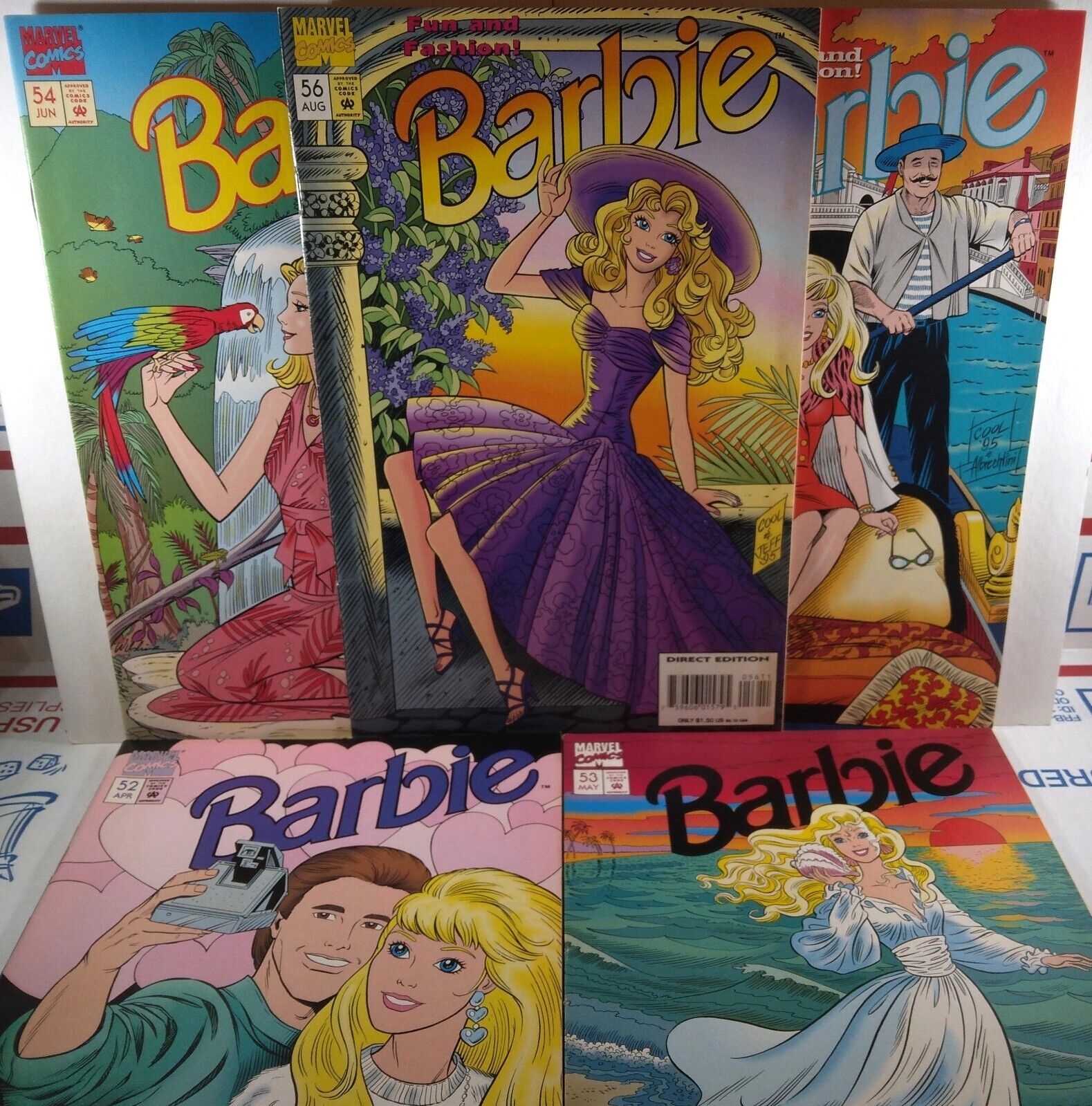 💗 BARBIE #52 #53 #54 #55 #56 MARVEL COMICS MATTEL 1995 John Romita SCARCE HTF