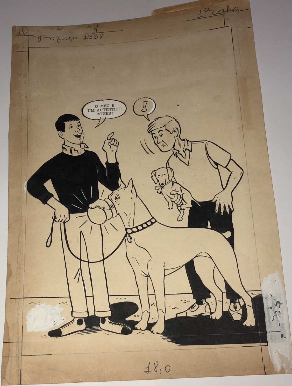 JERRY LEWIS DC COMICS EXCLUSIVE BRAZILIAN Rare COVER ORIGINAL ART WORK Year 1968