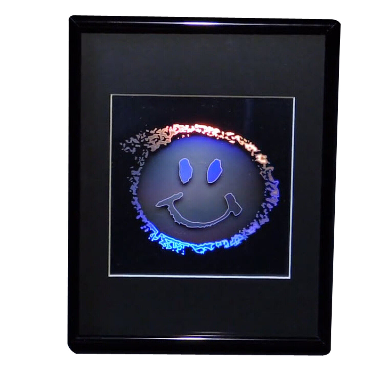 Smiley Face 2D/3D Collectible Hologram Picture - EMBOSSED - Matted