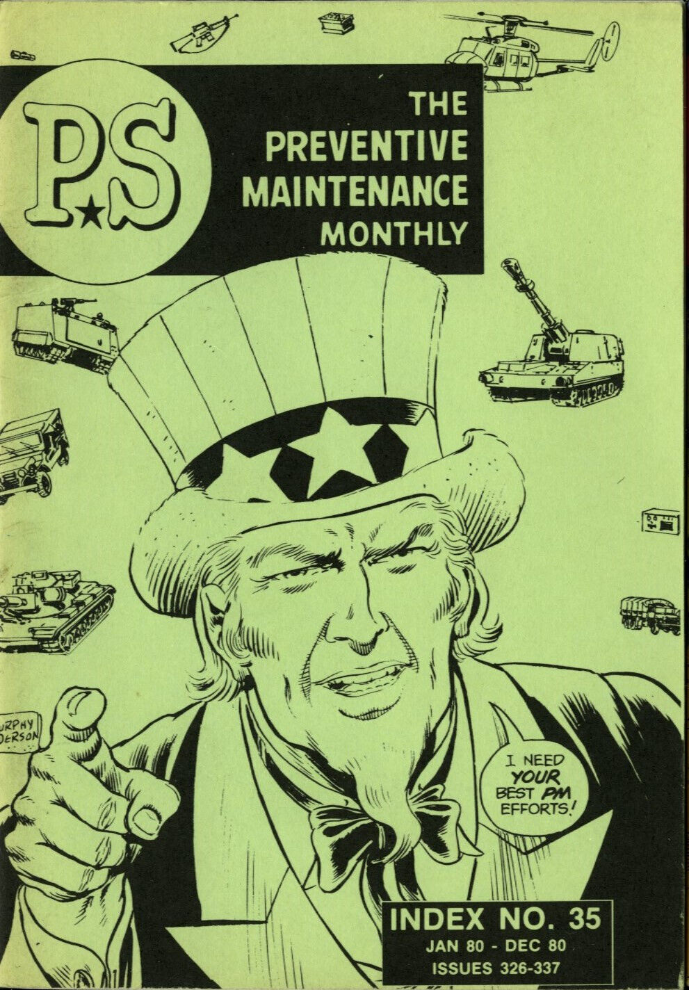 US Army PS The Preventive Maintenance Monthly Index No. 35 Jan-Dec 1980 (STLC)