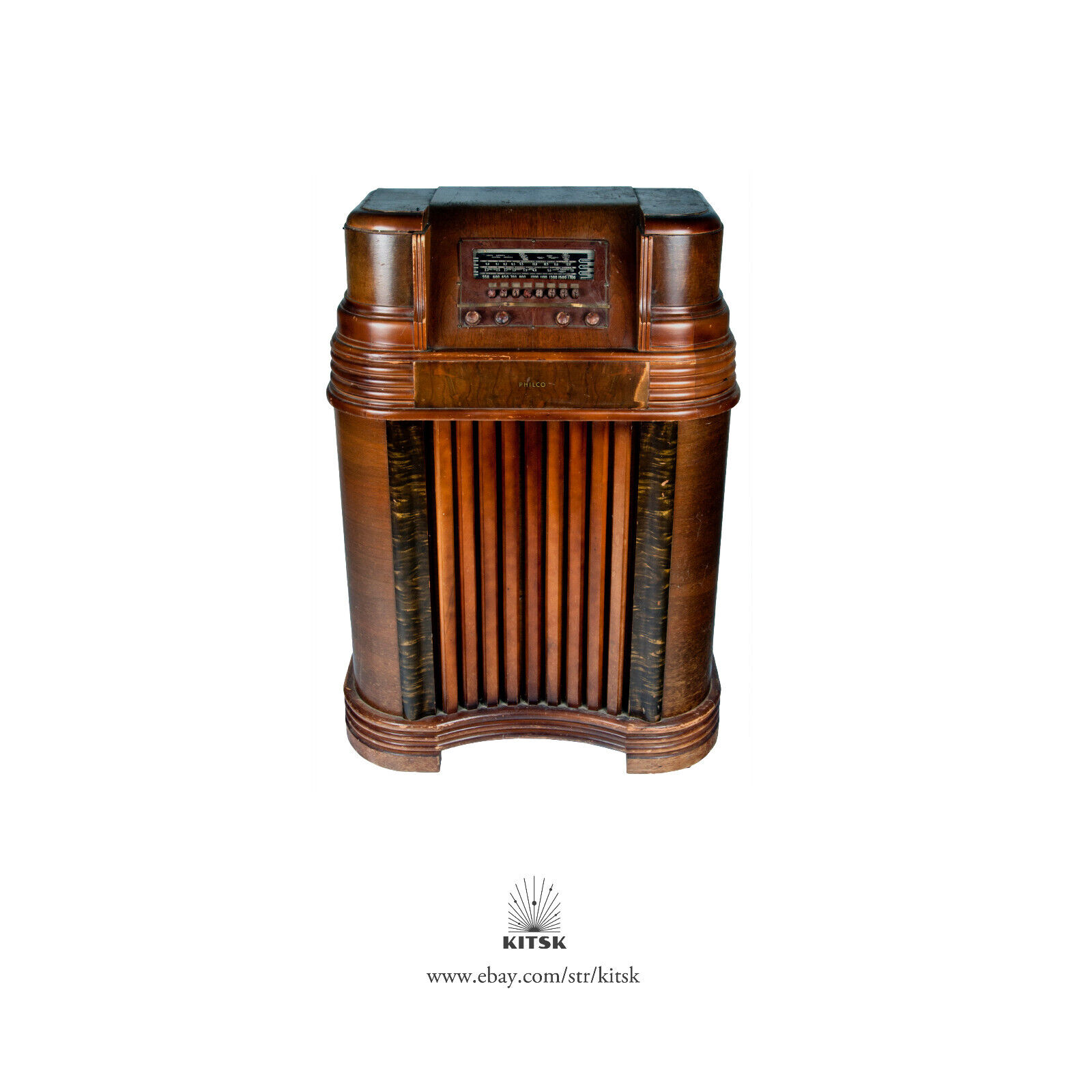 Art Deco Style Philco Wood Tube Radio Model 41-280