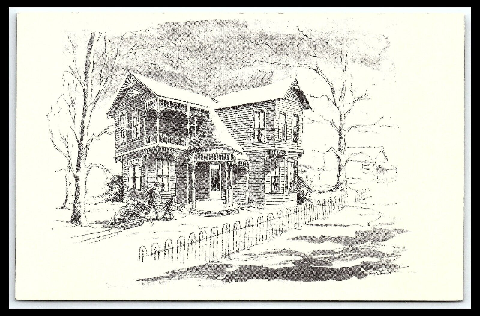 Nashville Indiana The Calvin House Lith O Sketch Postcard                  pc268
