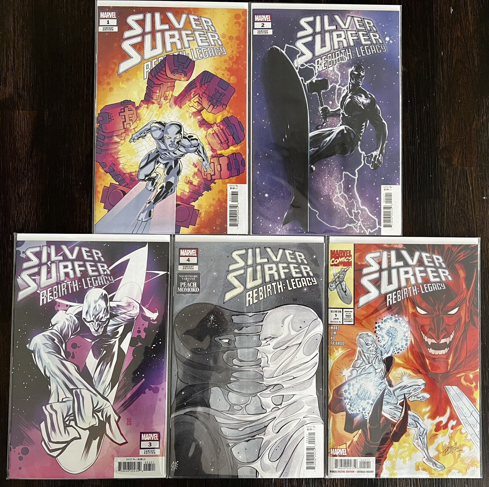 Silver Surfer Rebirth Legacy #1,2,3,4,5 Complete Story VF/NM