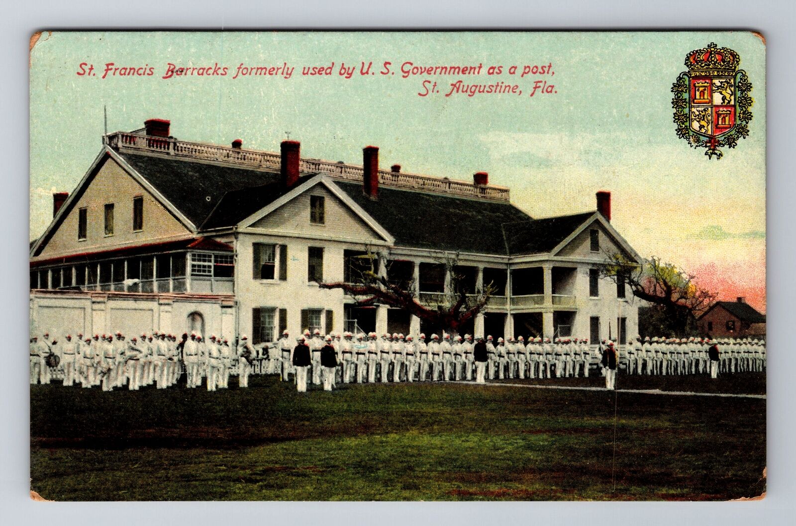 St Augustine FL-Florida, St Francis Barracks, c1919 Antique Vintage Postcard