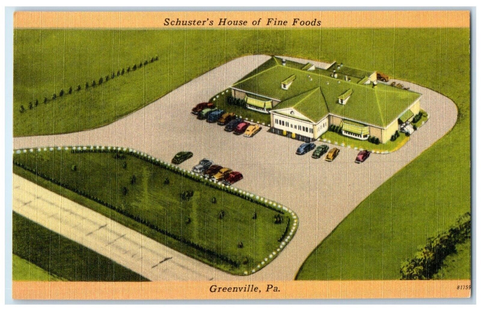 c1950\'s Schuster\'s House Of Fine Foods Greenville Pennsylvania PA Postcard