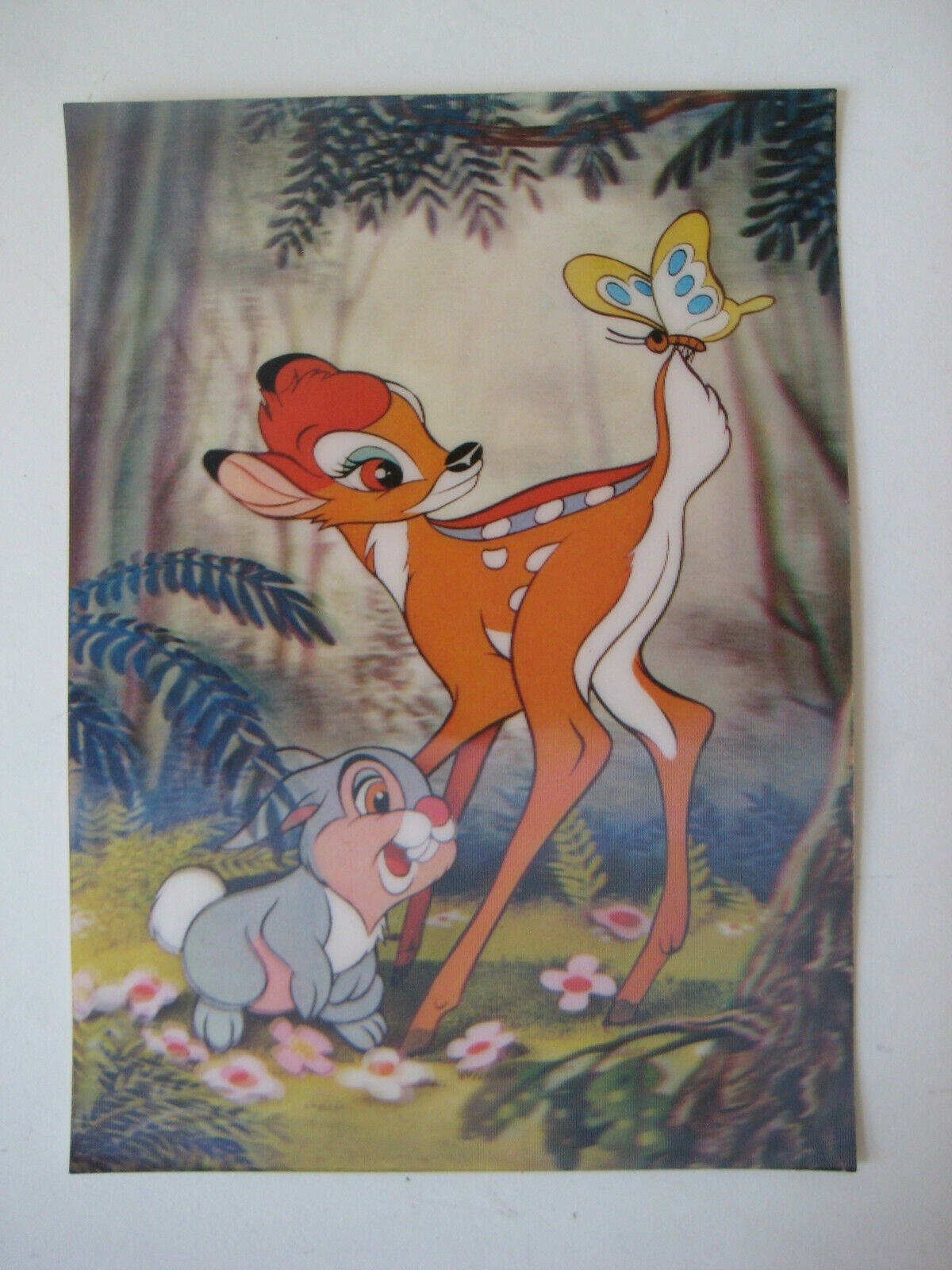 Disney Bambi Thumper lenticular POSTCARD retro movie film poster print 3D Japan