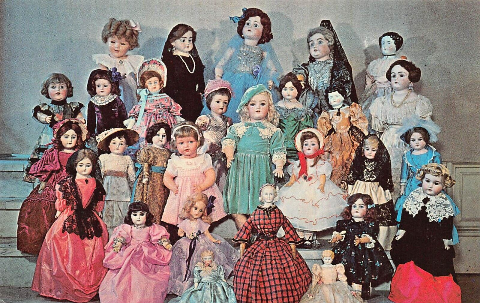 Antique Bisque Dolls Armand Marseille Kestner Lightner Museum FL Vtg Postcard V3