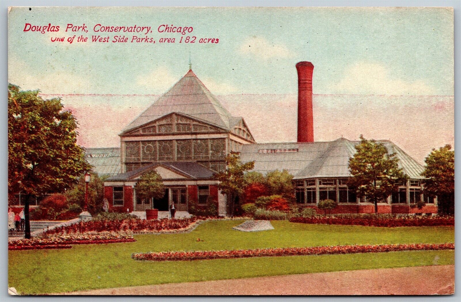 Vtg Chicago Illinois IL Douglas Park Conservatory West Side 1910s View Postcard