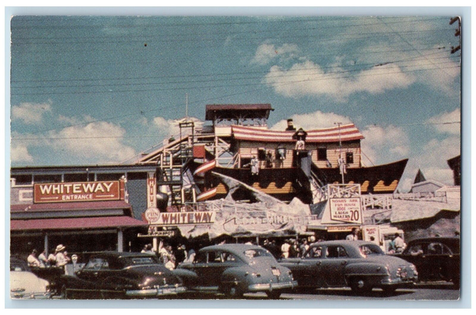 c1950's Noah's Ark Amusement Park Classic Cars Old Orchard Beach Maine Postcard