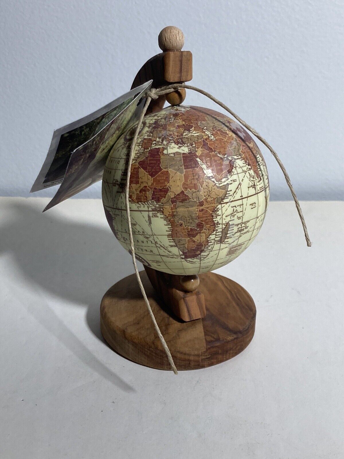 Arte Legno Desktop Globe Solid Olive Wood Made In Italy,