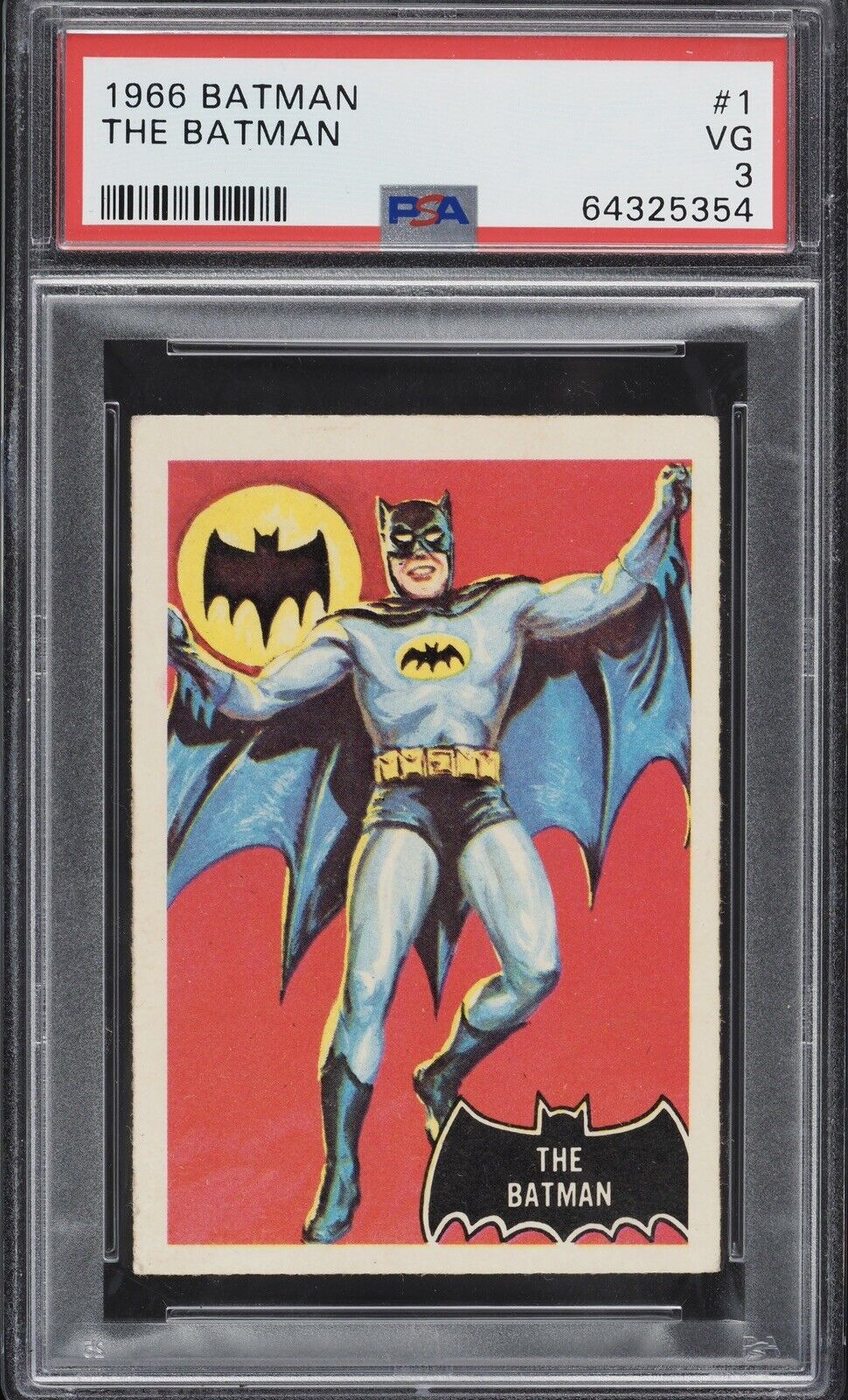 1966 The Batman Black Bat #1 Card PSA 3 Bruce Wayne