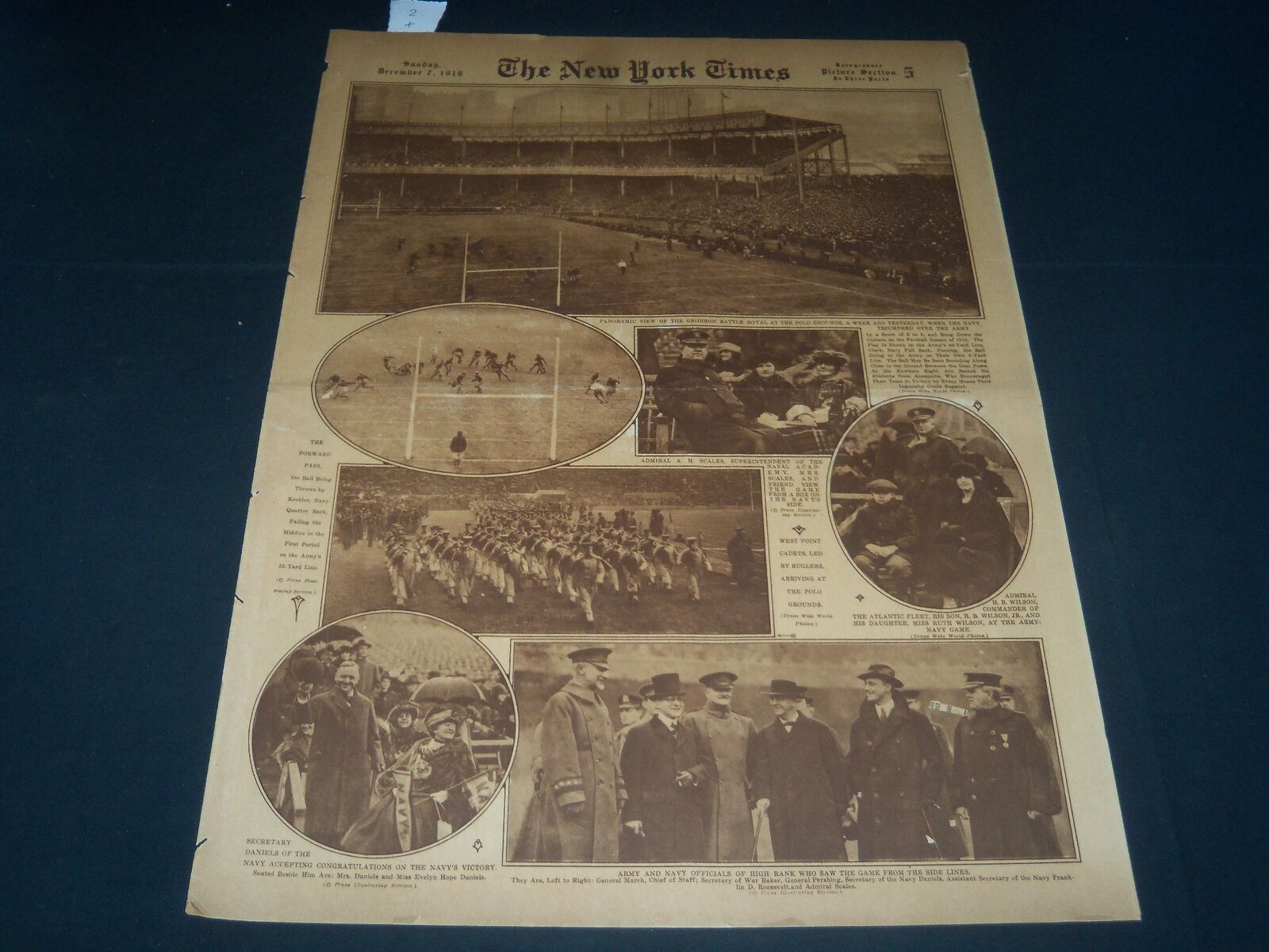 1919 DEC 7 NEW YORK TIMES PICTURE SECTION - ARMY-NAVY GAME -HENRY FRICK- NT 7373
