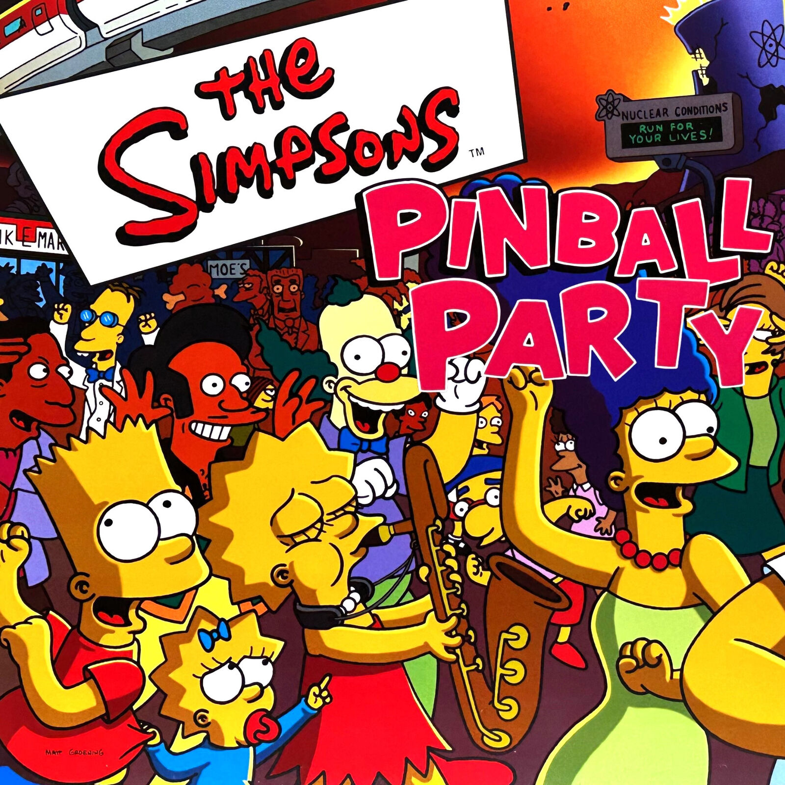 Stern The Simpsons Pinball Party Machine Game Backglass Translite NOS ORIGINAL