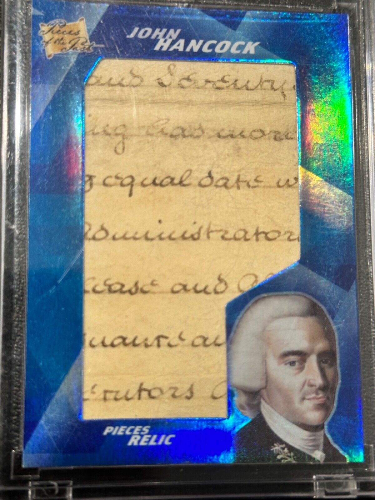 JUMBO John Handcock - Gorgeous Handwritten XL Relic Card - Pieces of the Past