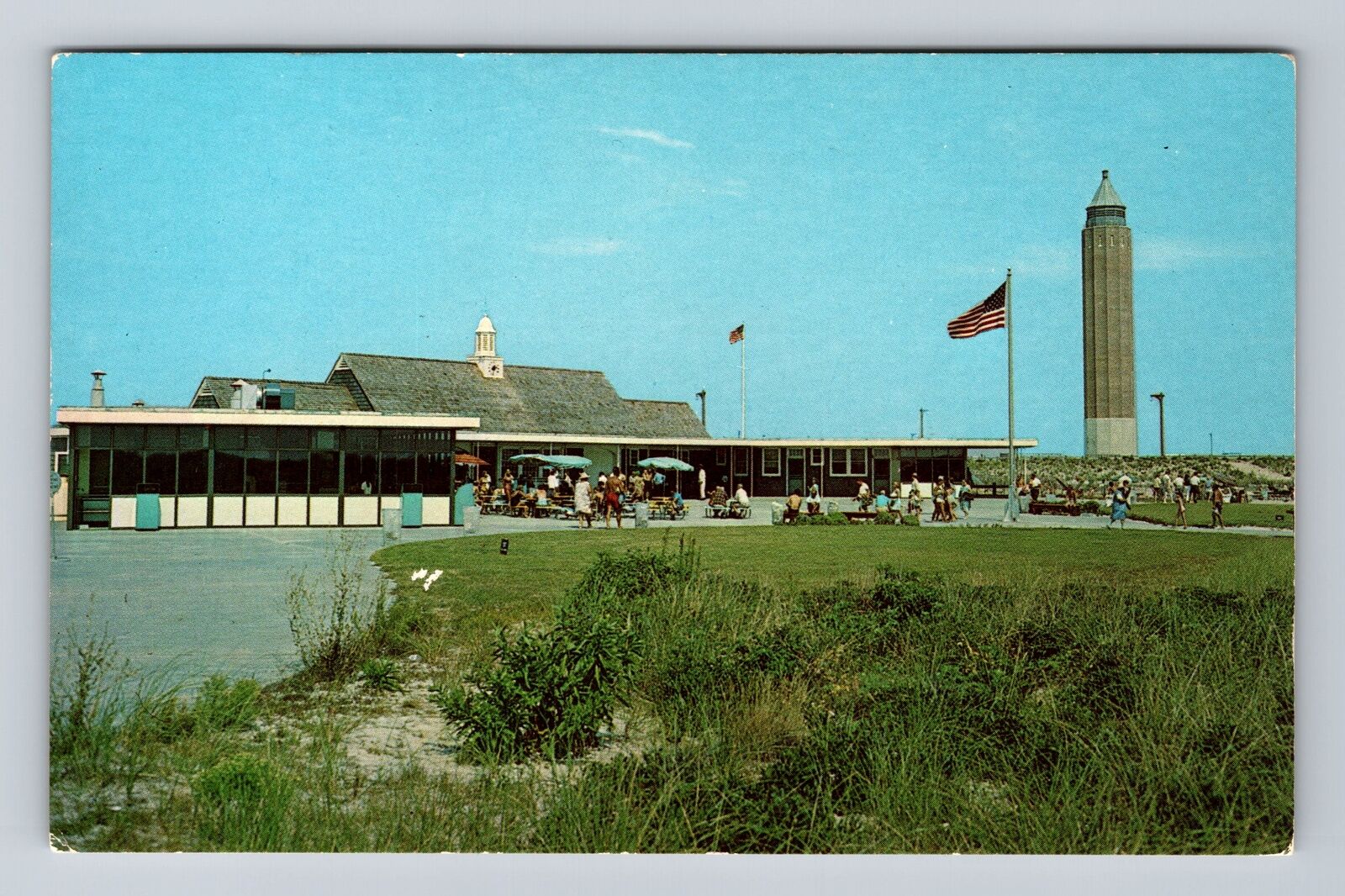 Fire Island NY-New York, Robert Moses State Park, Beach Bldg. Vintage Postcard