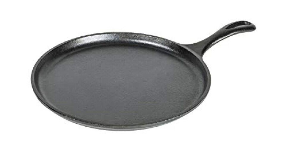 Lodge 10.5 Inch Cast Iron Griddle. Pre-seasoned Round Cast Iron Pan Perfect for