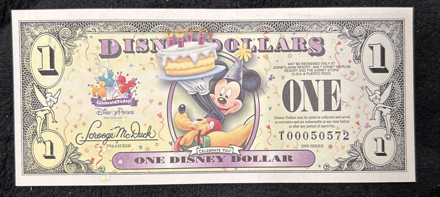 2009 Series $1 Disney One Dollar Note - Mickey Pluto - T00050572