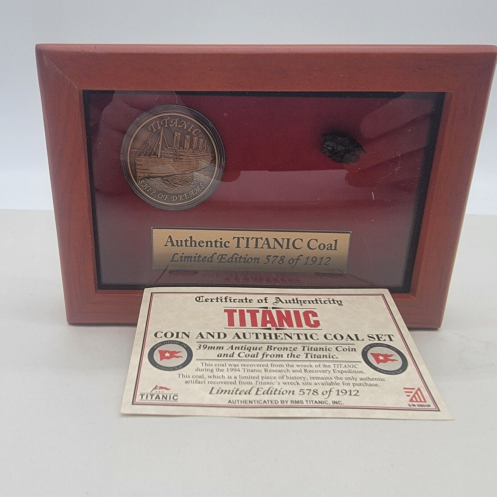 Limited Edition Titanic Coal with Nickle Silver Coin and COA