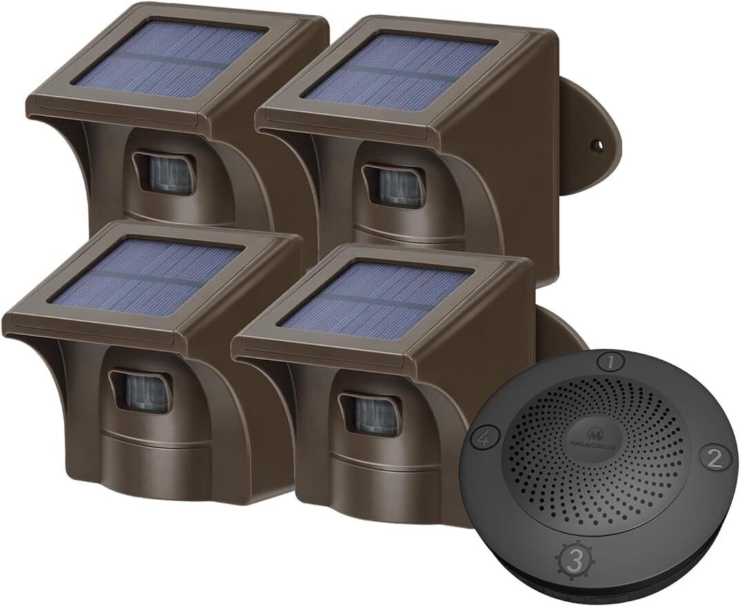 Long Range Solar Wireless Driveway Alarm Outdoor Weather Resistant Motion Sensor