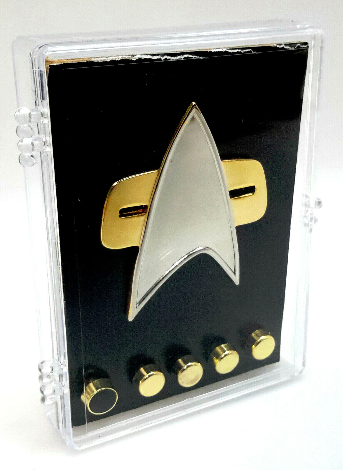 Star Trek Deep Space 9/Voyager Metal Communicator Pin & Rank Pip Set of 6 w Box