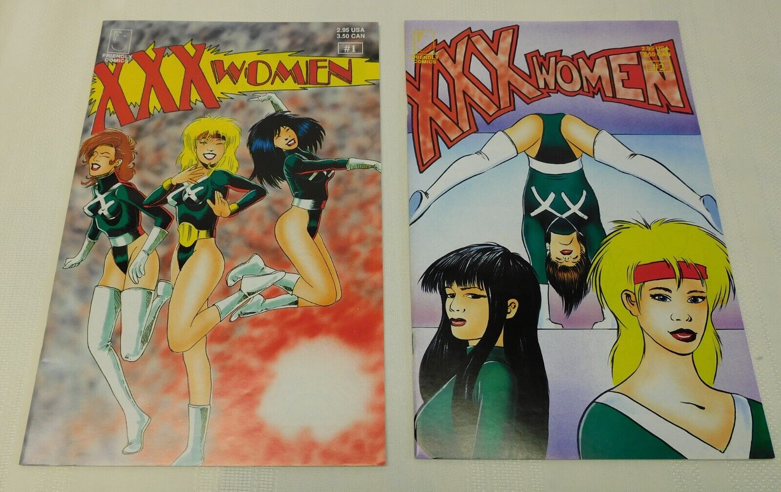 Triple XXX Women #1 & #2 1991 1992 Friendly Comics Limited Edition 