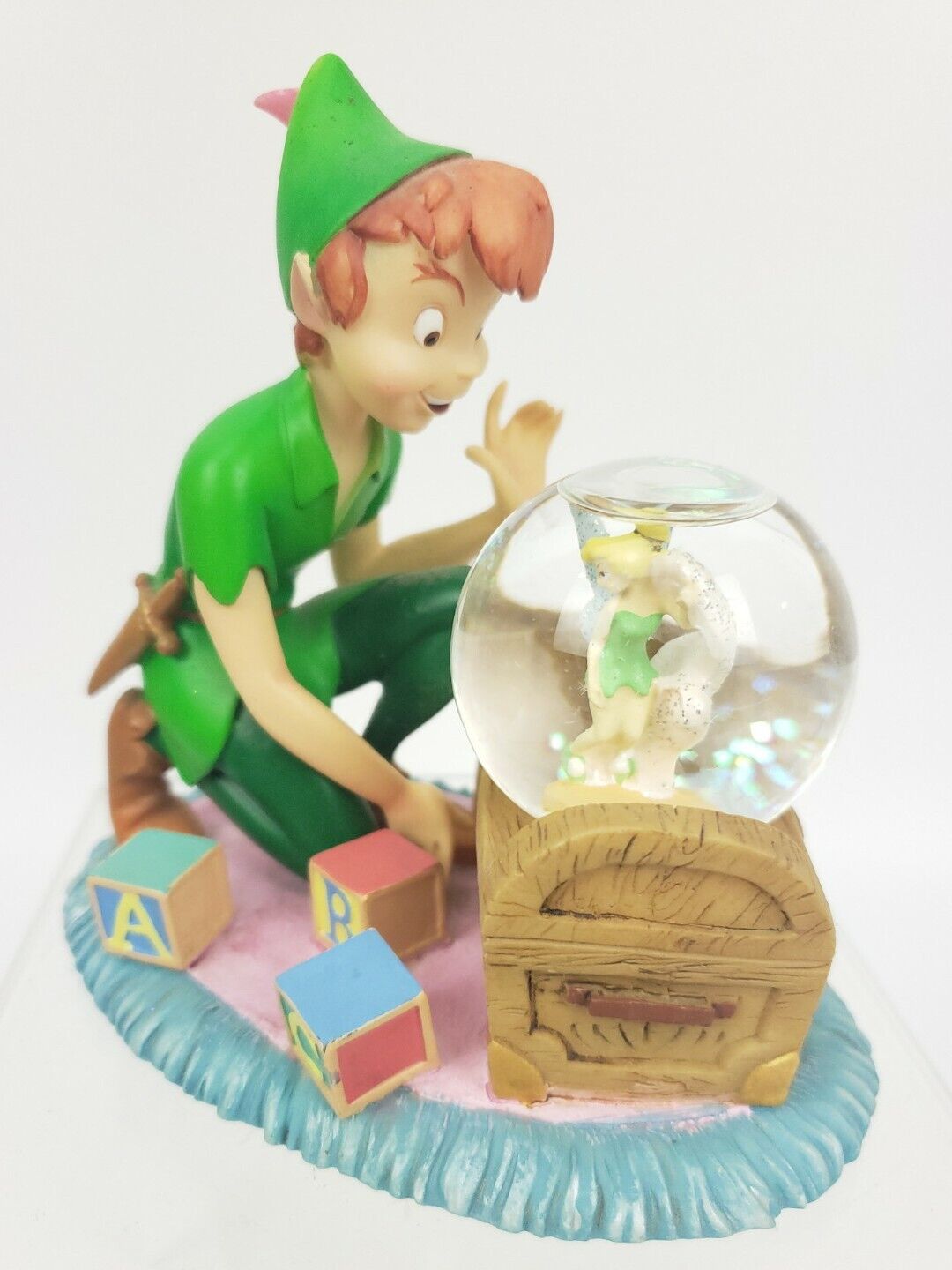 Disney Store Peter Pan & Tinker Bell In The Nursery Snow Globe Figurine