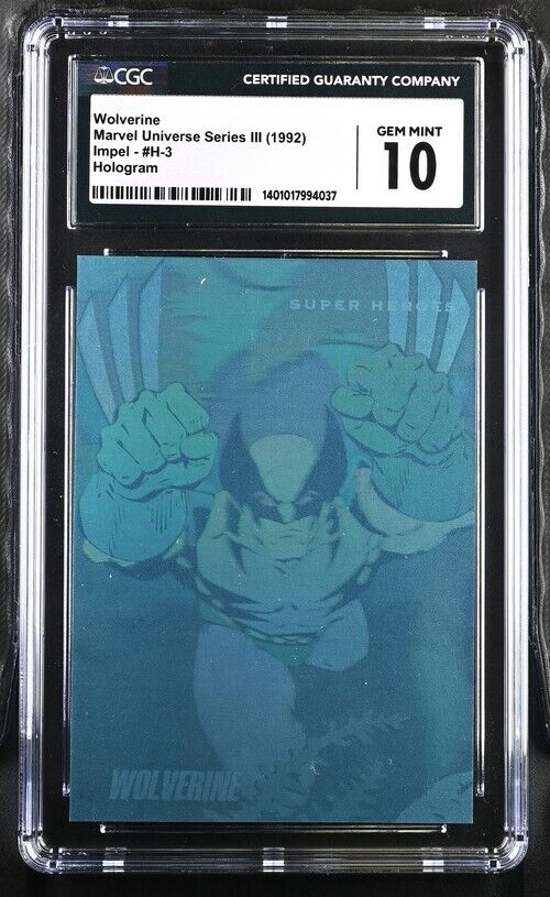 1992 Impel - Marvel Universe Series III - Wolverine - Hologram H-3 - CGC 10