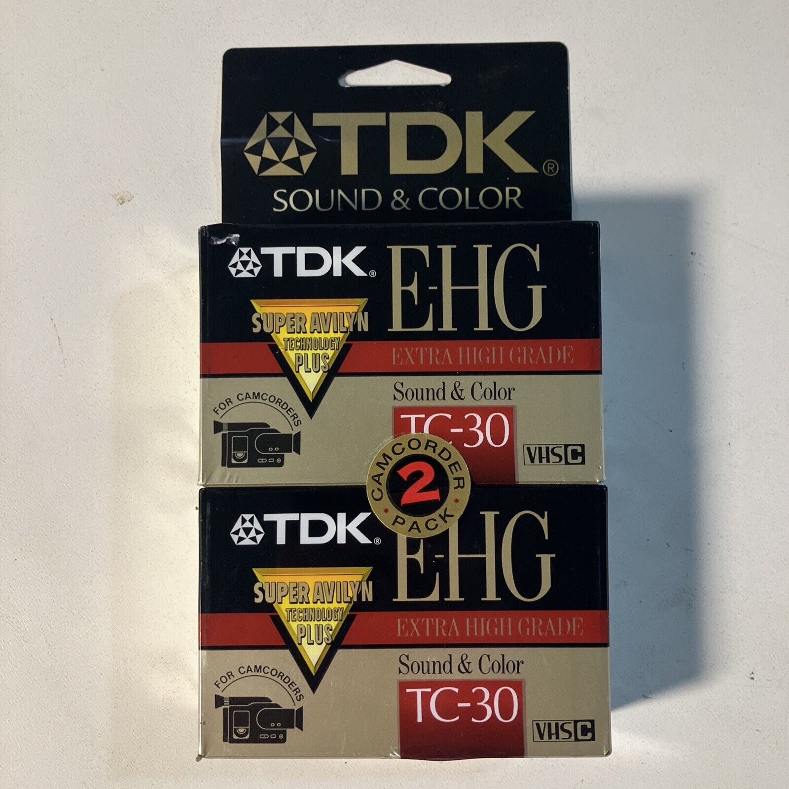 TDK E-HG TC-30 Extra High Grade VHS-C Camcorder Tapes New Sealed 2 Pack