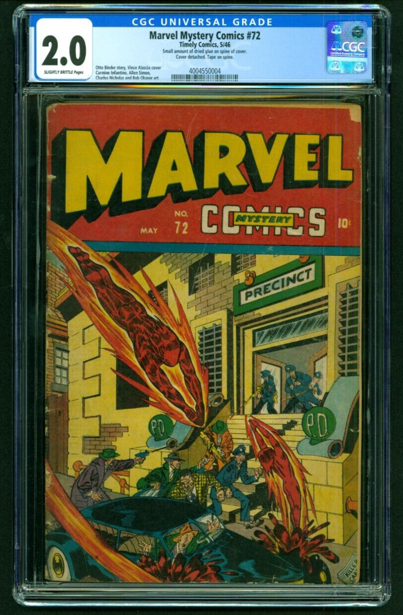 1946, Marvel Mystery Comics 72 CGC 2.0 Good Timely Comics
