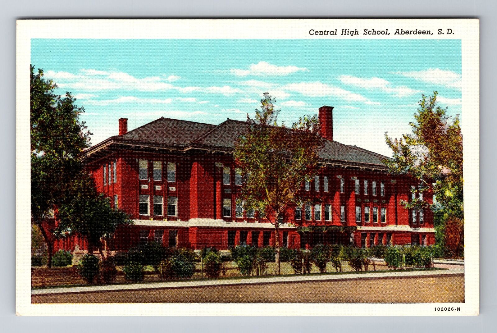Aberdeen SD-South Dakota, Central High School, Antique, Vintage Postcard
