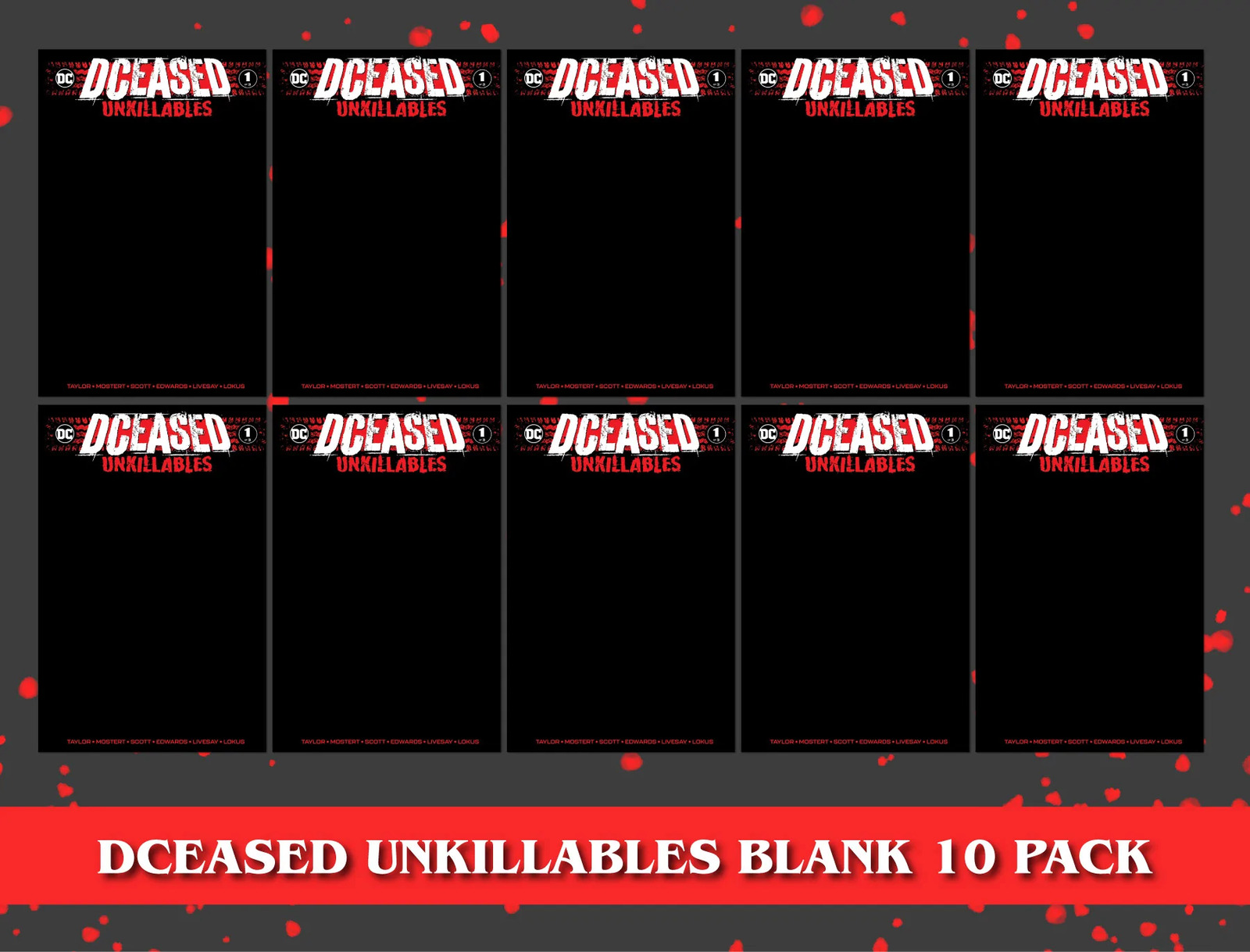 [10 PACK] DCEASED UNKILLABLES #1 (OF 3) UNKNOWN COMICS BLACK BLANK EXCLUSIVE VAR